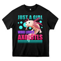 Black just a girl who loves axolotls Heavy Core Tee - Jasminsmagicworld