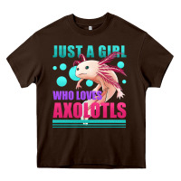 Chocolate Brown just a girl who loves axolotls Heavy Core Tee - Jasminsmagicworld