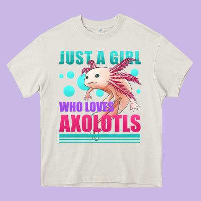 Just A Girl Who Loves Axolotls Heavy Core Tee Designed By Jasminsmagicworld