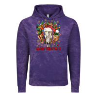 Cloud Purple Merry Christmas With Bull skull Vintage Hoodie - BundleAndBundleShop