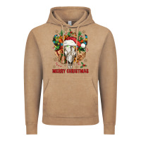 Vintage Coffee Merry Christmas With Bull skull Vintage Hoodie - BundleAndBundleShop
