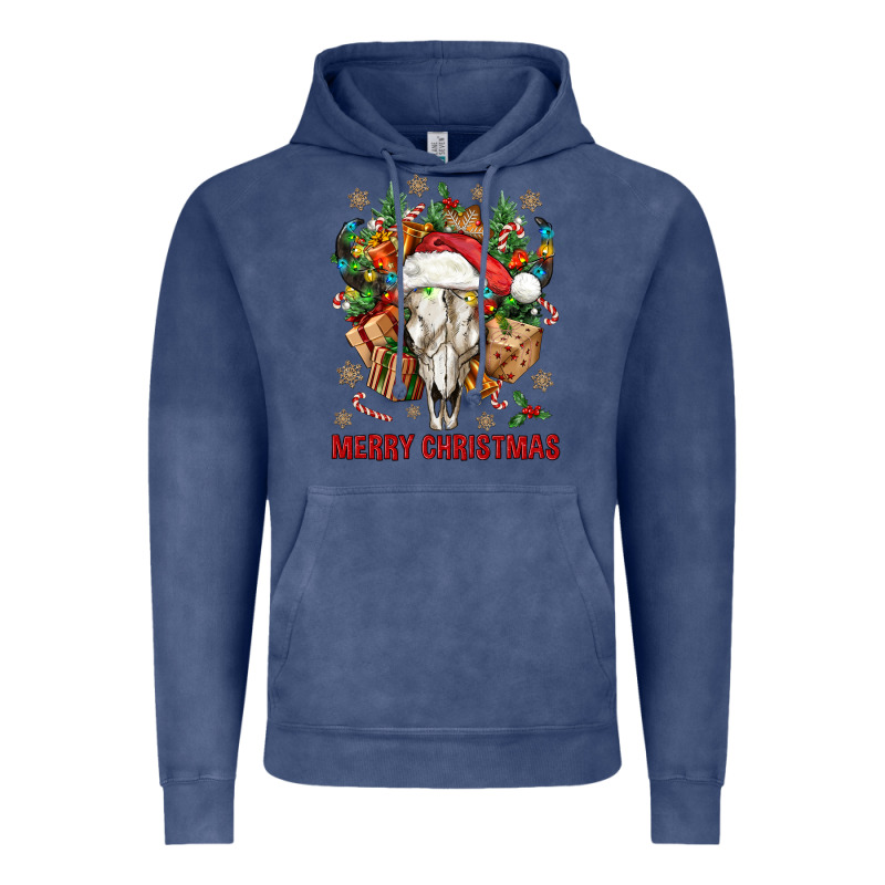 Merry Christmas With Bull Skull Vintage Hoodie by BundleAndBundleShop | Teevron