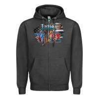 Charcoal Heather Police wife lightning bolt 4th of july Zipper Hoodie - HowdyJamesFarm