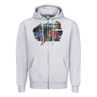 Heather Grey Police wife lightning bolt 4th of july Zipper Hoodie - HowdyJamesFarm