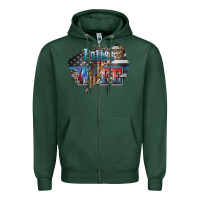 Sports Green Police wife lightning bolt 4th of july Zipper Hoodie - HowdyJamesFarm