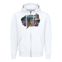 White Police wife lightning bolt 4th of july Zipper Hoodie - HowdyJamesFarm