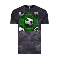 Cloud Black soccer ball with goal nets seamless pattern Vintage Tee - BundleAndBundleShop