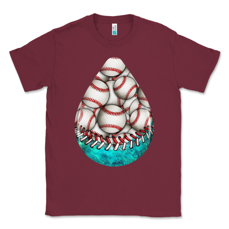 Baseball And Western Roses Teardrop  8 Classic Tee by BundleAndBundleShop | Teevron