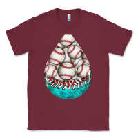 Burgundy baseball and western roses teardrop  8 Classic Tee - BundleAndBundleShop
