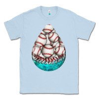 Dusty Blue baseball and western roses teardrop  8 Classic Tee - BundleAndBundleShop