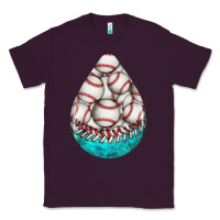 Plum baseball and western roses teardrop  8 Classic Tee - BundleAndBundleShop