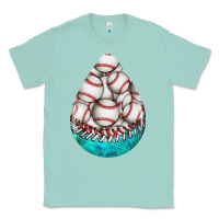 Seafoam baseball and western roses teardrop  8 Classic Tee - BundleAndBundleShop