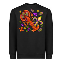 Black Crawfish and fleur de lis Heavyweight Sweatshirt - NancyCooperArtShop