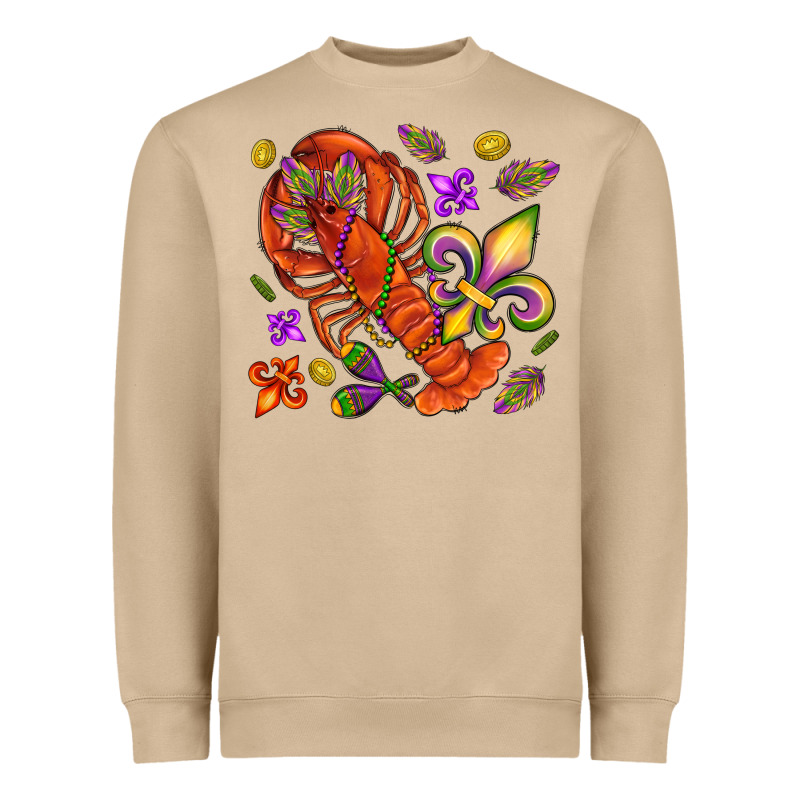 Crawfish And Fleur De Lis Heavyweight Sweatshirt by NancyCooperArtShop | Teevron
