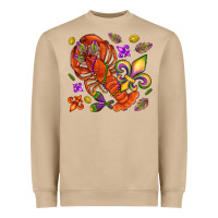 Mushroom Crawfish and fleur de lis Heavyweight Sweatshirt - NancyCooperArtShop