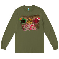 Army Green Merry Christmas Apples Long Sleeve Tee - Bettercallsaul