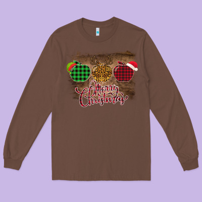 Merry Christmas Apples Long Sleeve Tee Designed By Bettercallsaul