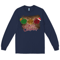 Navy Merry Christmas Apples Long Sleeve Tee - Bettercallsaul