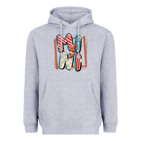 Heather Grey 4th of July mini with lightning bolt Heavyweight Hoodie - FaDigitalArtStudio