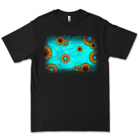 Black turquoise gemstone sunflower background Premium Tee - JahusDesignShop