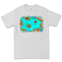 Dove Grey turquoise gemstone sunflower background Premium Tee - JahusDesignShop