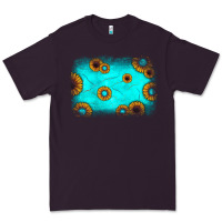 Plum turquoise gemstone sunflower background Premium Tee - JahusDesignShop
