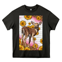 Asphalt Western Cute Baby Deer Fawn Heavy Core Tee - LillyAllenDesigns