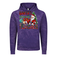 Cloud Purple Santa's Favorite Teacher Vintage Hoodie - BundleAndBundleShop