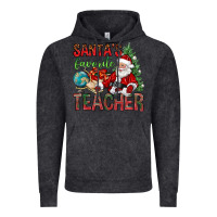 Vintage Black Santa's Favorite Teacher Vintage Hoodie - BundleAndBundleShop