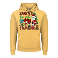 Vintage Mustard Santa's Favorite Teacher Vintage Hoodie - BundleAndBundleShop