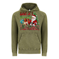 Vintage Olive Santa's Favorite Teacher Vintage Hoodie - BundleAndBundleShop