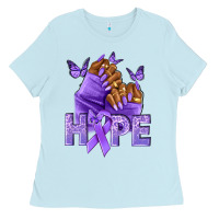 Hope Lavender Ribbon All Cancers Ladies Tee | Teevron