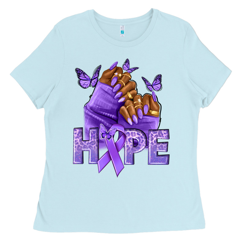 Hope Lavender Ribbon All Cancers Ladies Tee by NancyCooperArtShop | Teevron