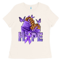 Bone hope lavender ribbon all cancers Ladies Tee - NancyCooperArtShop