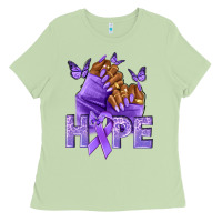 Matcha hope lavender ribbon all cancers Ladies Tee - NancyCooperArtShop