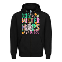Black Little mister hops a lot Easter Day Zipper Hoodie - HowdyJamesFarm