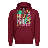 Burgundy Little mister hops a lot Easter Day Zipper Hoodie - HowdyJamesFarm