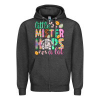 Charcoal Heather Little mister hops a lot Easter Day Zipper Hoodie - HowdyJamesFarm