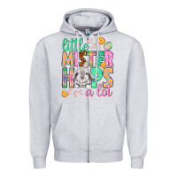 Heather Grey Little mister hops a lot Easter Day Zipper Hoodie - HowdyJamesFarm