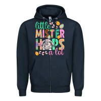 Navy Little mister hops a lot Easter Day Zipper Hoodie - HowdyJamesFarm