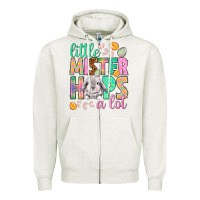Oatmeal Heather Little mister hops a lot Easter Day Zipper Hoodie - HowdyJamesFarm