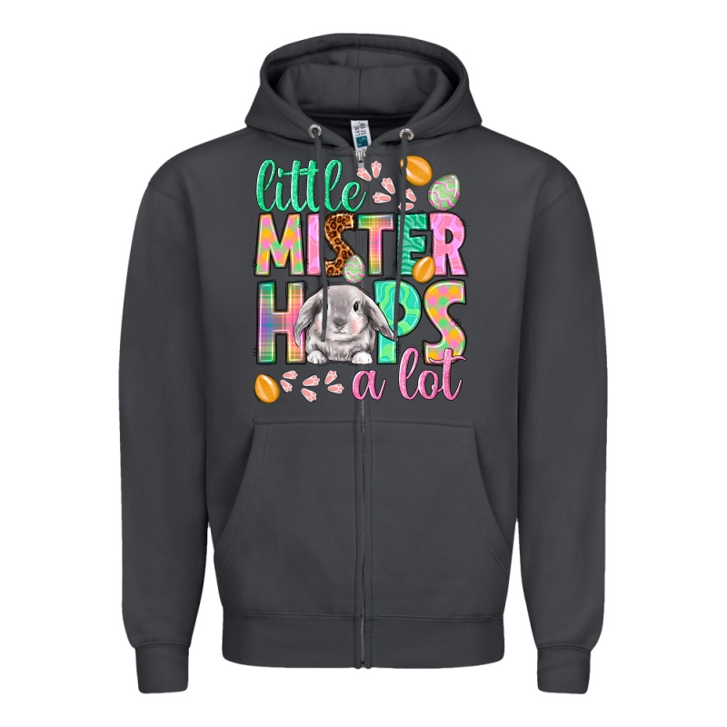 Little Mister Hops A Lot Easter Day Zipper Hoodie by HowdyJamesFarm | Teevron