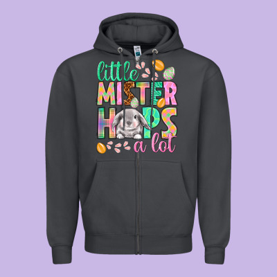 Little Mister Hops A Lot Easter Day Zipper Hoodie Designed By Howdyjamesfarm