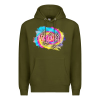 Army Green Mama Tie dye Leopard Premium Hoodie - CowCowDesign