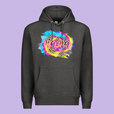 Mama Tie Dye Leopard Premium Hoodie Designed By Cowcowdesign