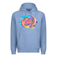 Colony Blue Mama Tie dye Leopard Premium Hoodie - CowCowDesign