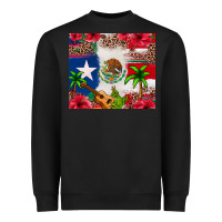 Black Mexican and Puerto Rico flag Heavyweight Sweatshirt - texasbilliewilder