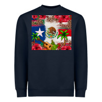 Navy Mexican and Puerto Rico flag Heavyweight Sweatshirt - texasbilliewilder