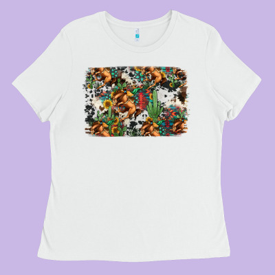 Western Rodeo Background Ladies Tee Designed By Jasminsmagicworld