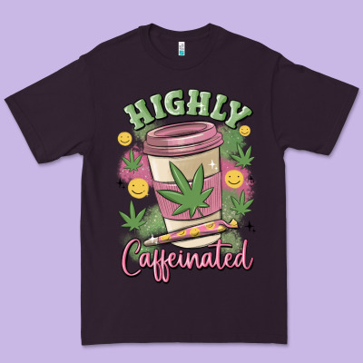 Highly Caffeinated Premium Tee Designed By Maliassmallbusiness